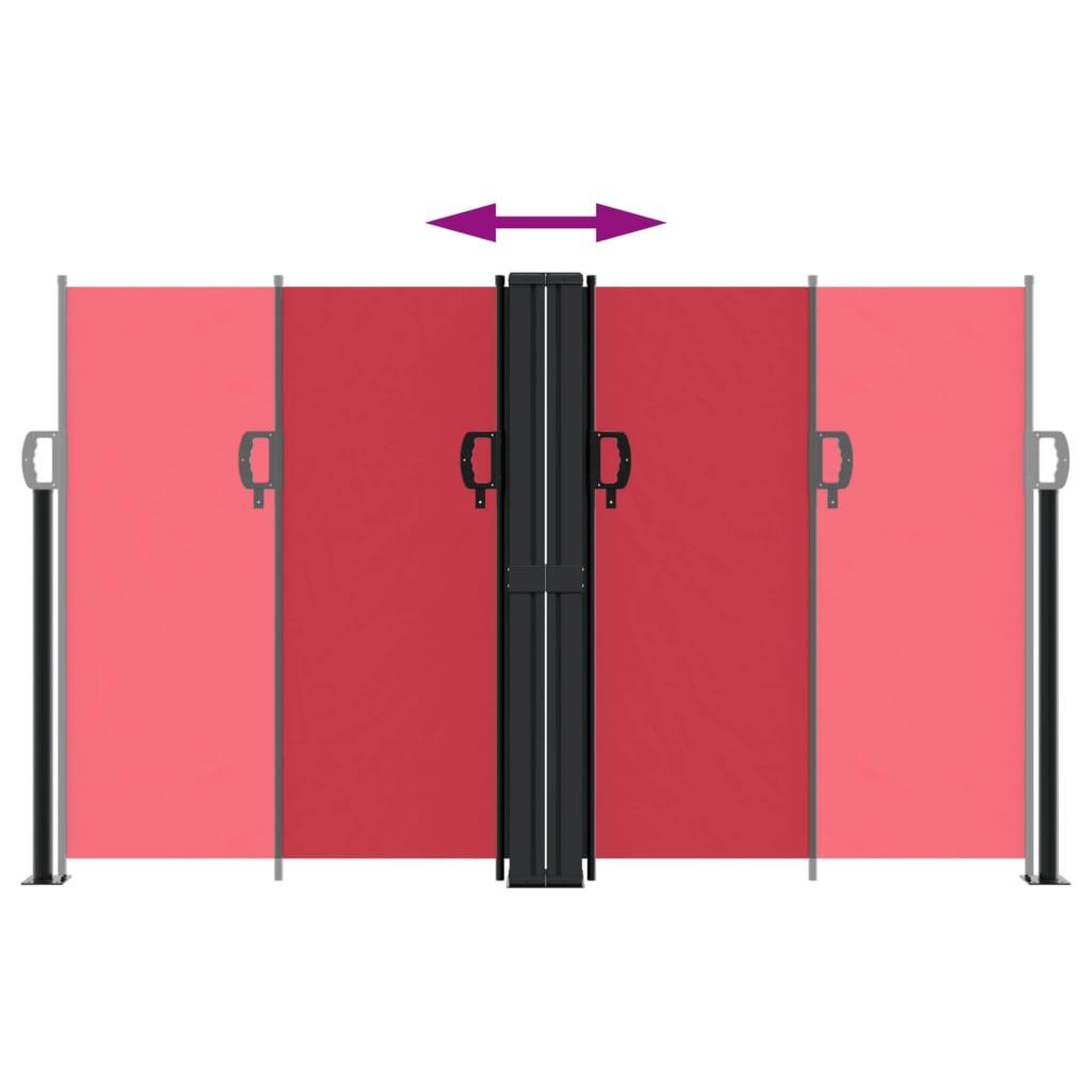 Voir la diapositive 5 : VIDAXL Auvent lateral retractable rouge 140x1000 cm