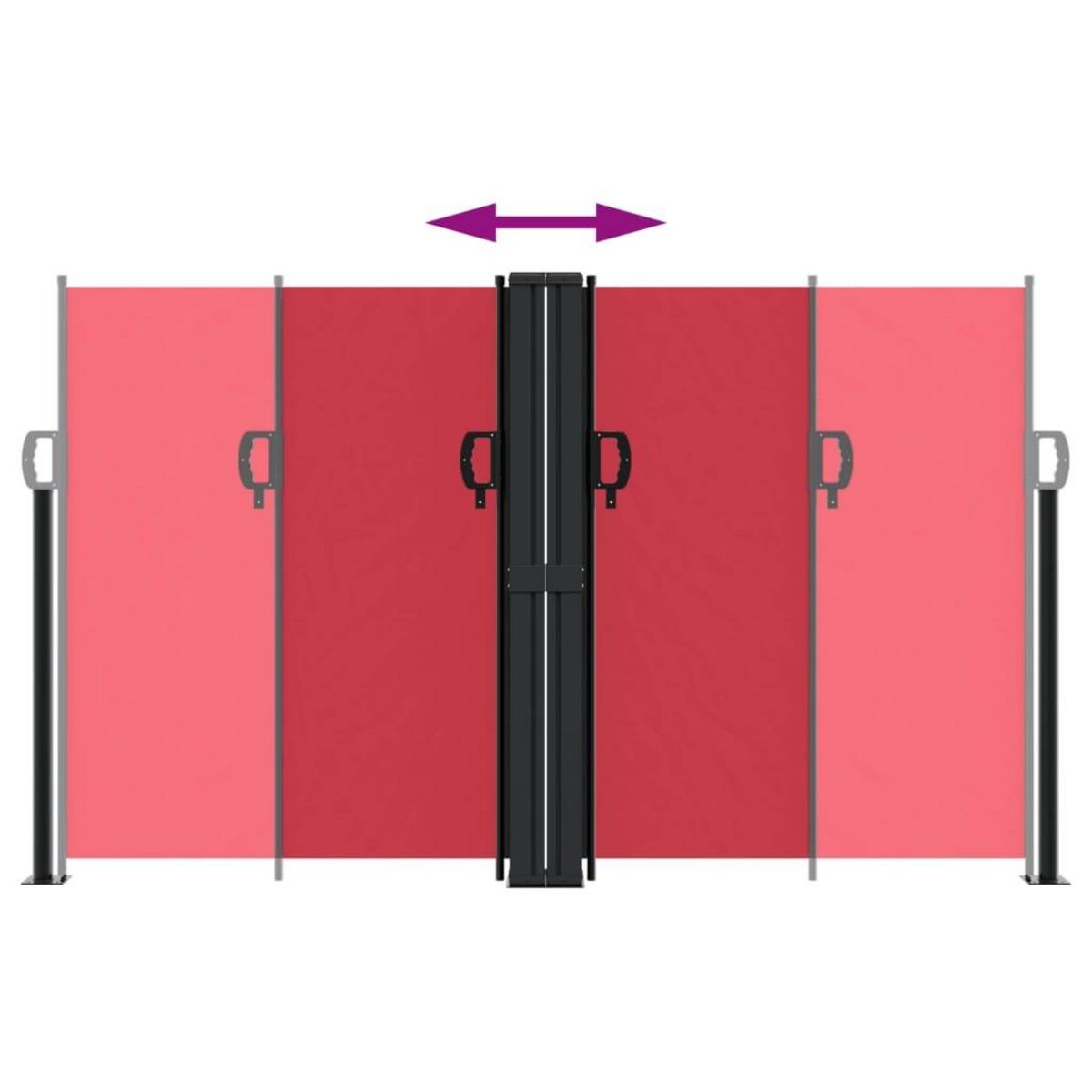 VIDAXL Auvent lateral retractable rouge 140x1000 cm