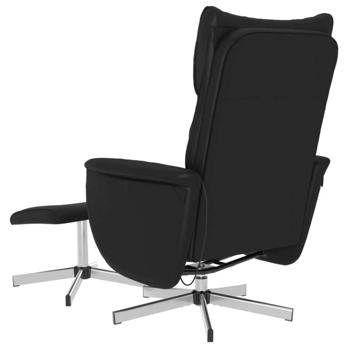 VIDAXL Fauteuil inclinable de massage avec repose-pied noir similicuir