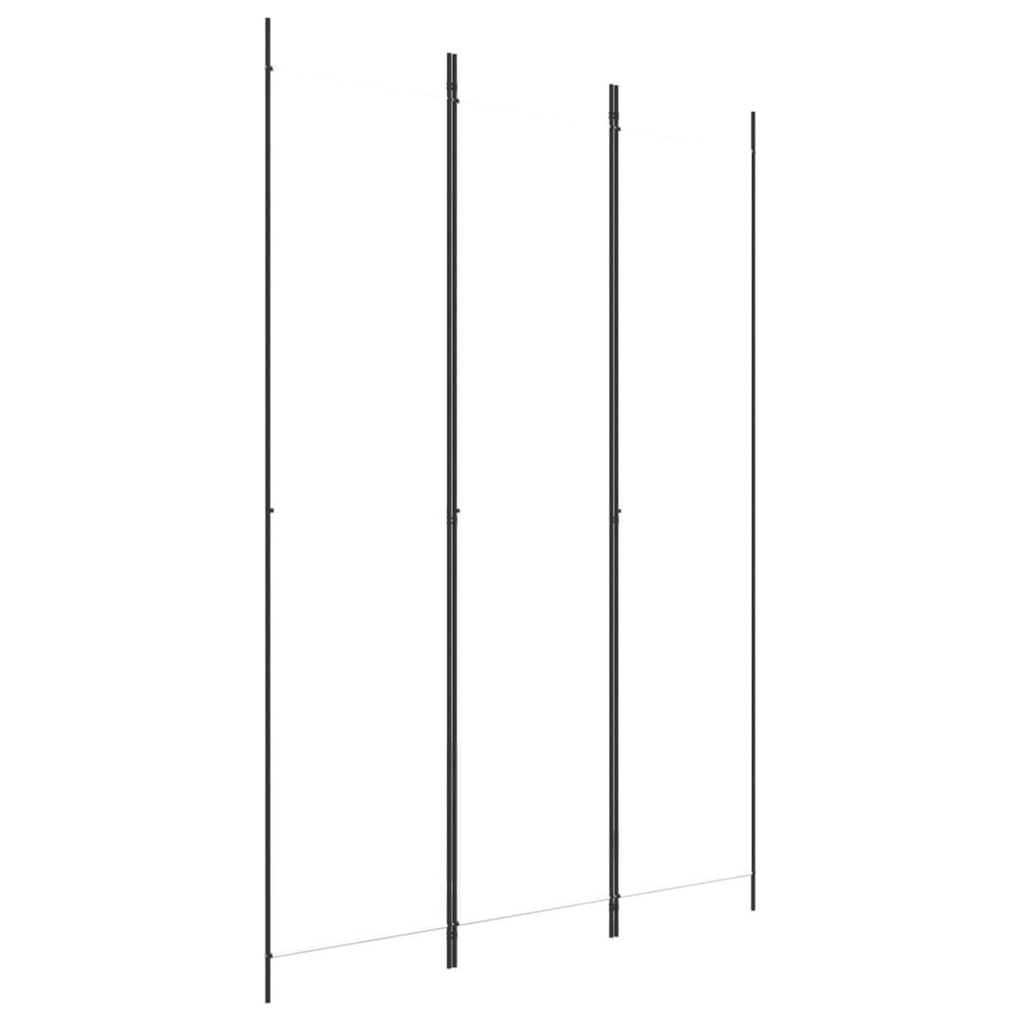 Voir la diapositive 2 : VIDAXL Cloison de separation 3 panneaux Blanc 150x220 cm Tissu