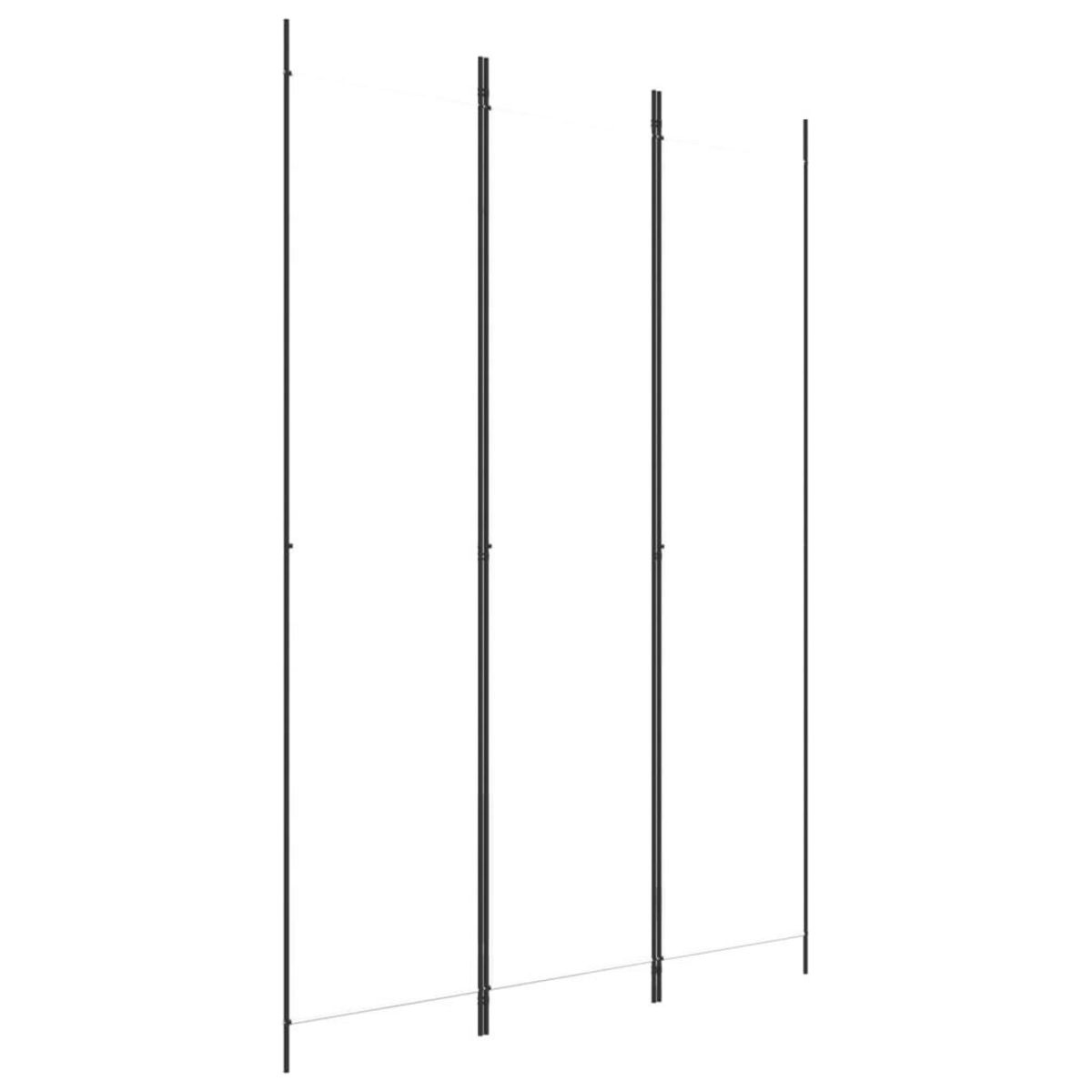 VIDAXL Cloison de separation 3 panneaux Blanc 150x220 cm Tissu