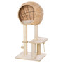 Voir la diapositive 1 : PAWHUT Arbre à chats style cosy chic griffoir sisal naturel grande niche plateformes jeu boule corde escalade peluche courte massette beige