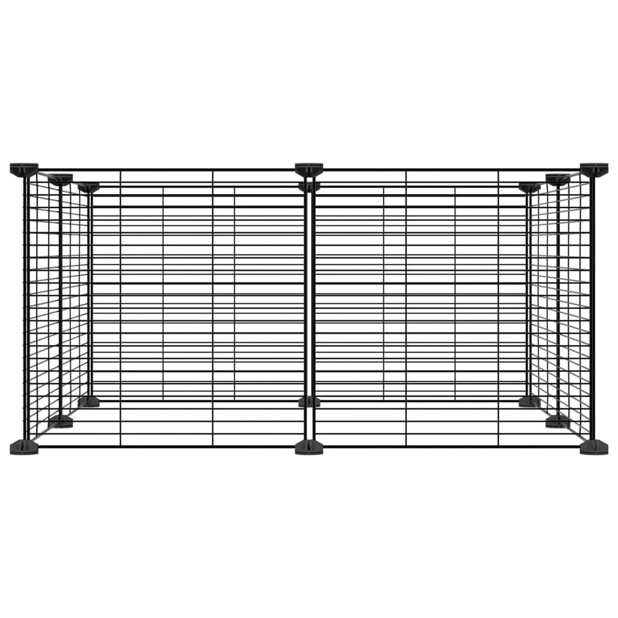 Voir la diapositive 3 : VIDAXL Cage animaux de compagnie a 8 panneaux Noir 35x35 cm Acier