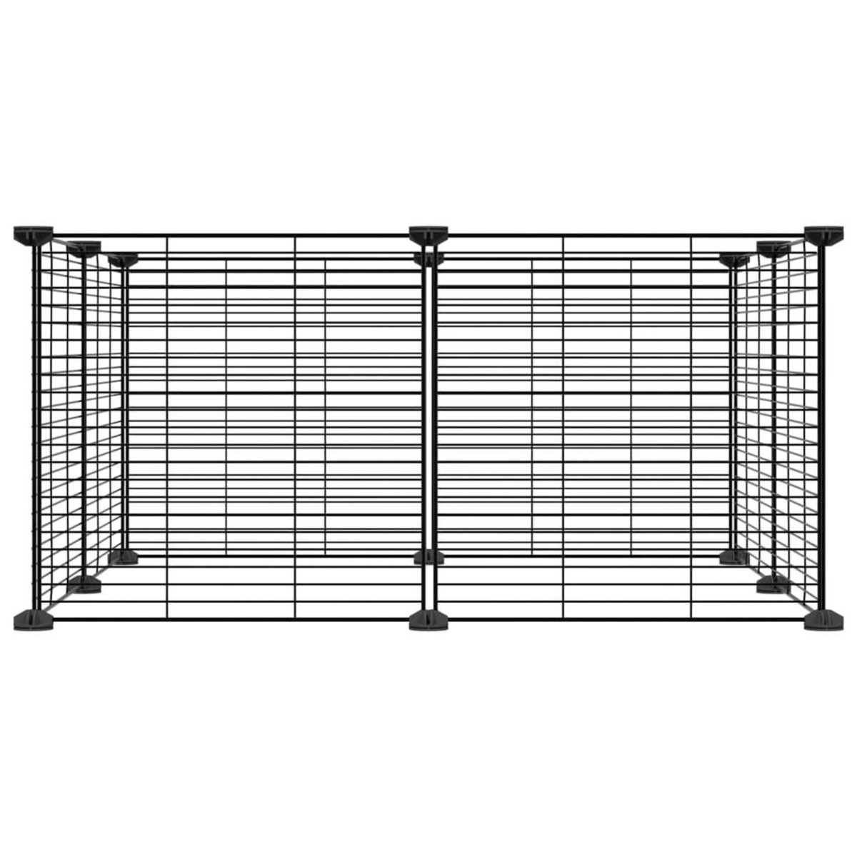 VIDAXL Cage animaux de compagnie a 8 panneaux Noir 35x35 cm Acier
