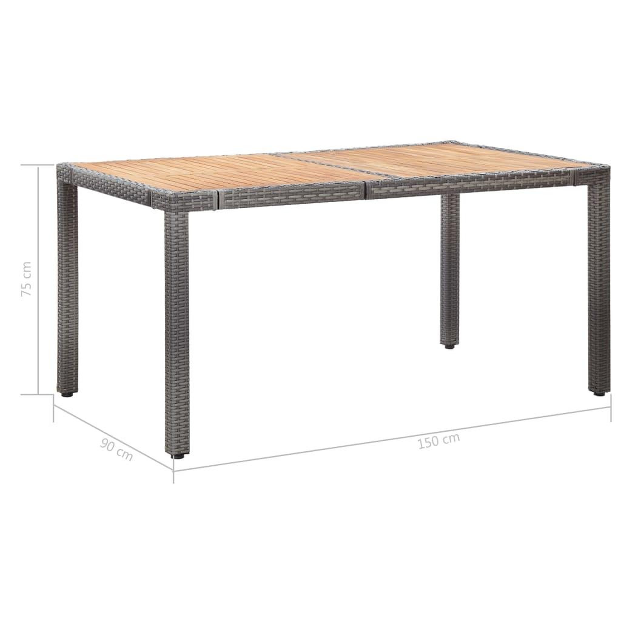 Voir la diapositive 6 : VIDAXL Ensemble a manger de jardin 7 pcs coussins Resine tressee Gris