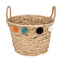 Voir la diapositive 1 : ATMOSPHERA Panier en roseau avec pompons - Diamètre 40 cm - Beige
