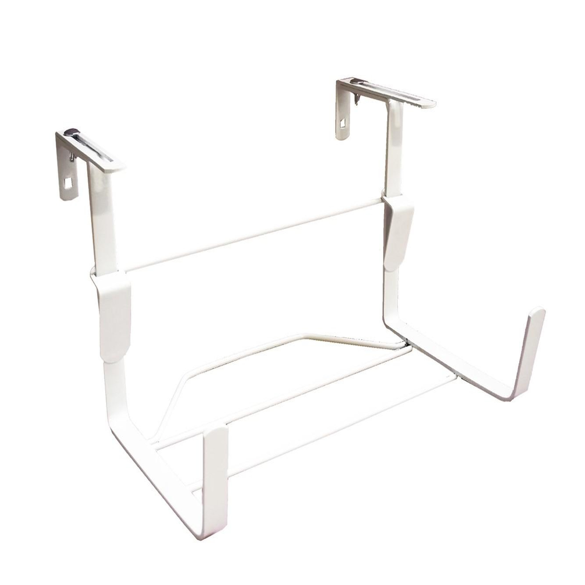 CENTRALE BRICO Support jardinière fer plat fixations réglables - 35x18 cm - blanc