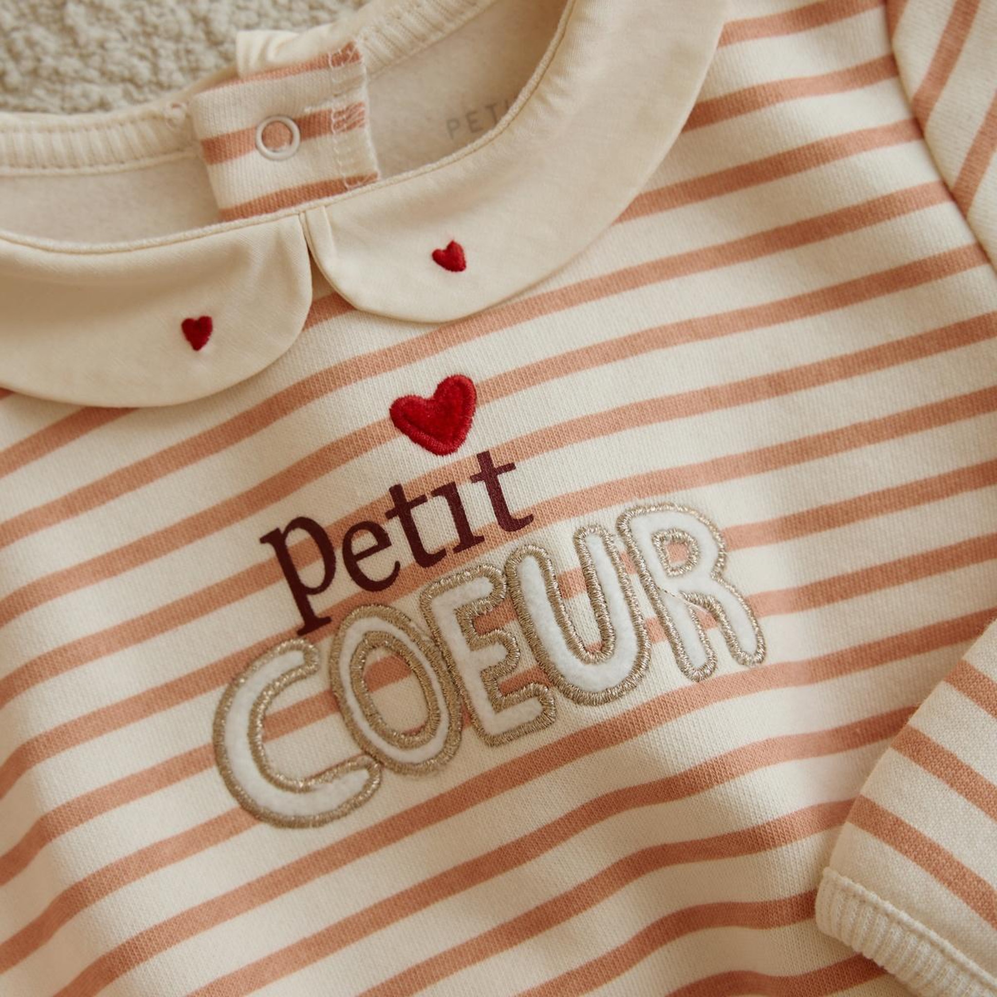 Voir la diapositive 5 : PETIT BEGUIN Sweat-shirt bébé en molleton aimée