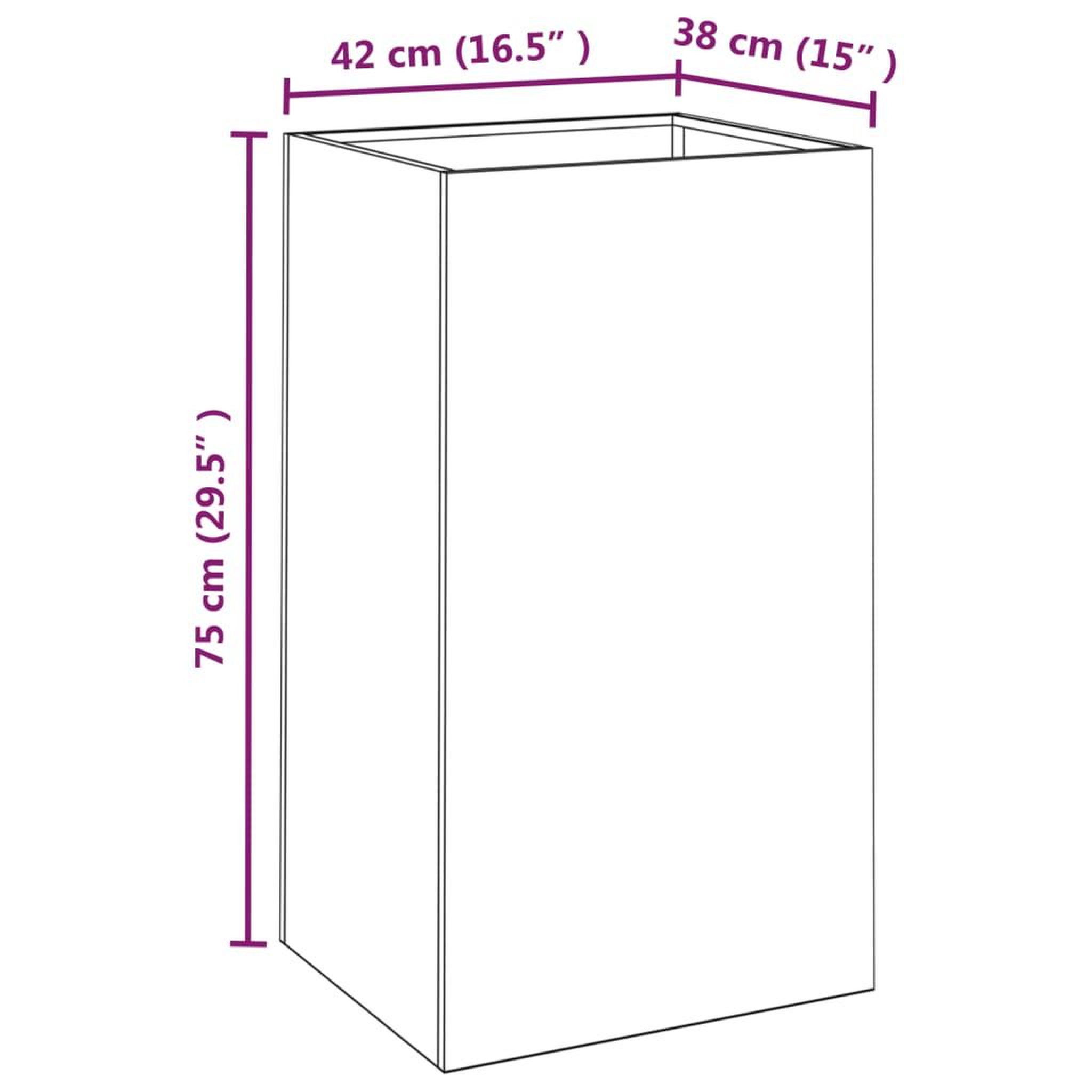 Voir la diapositive 6 : VIDAXL Jardiniere 42x38x75 cm acier corten