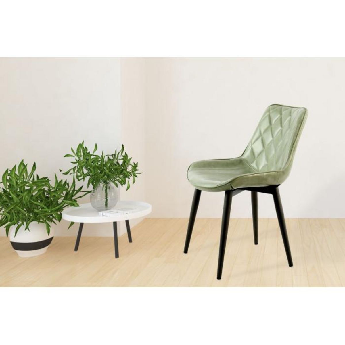 Paris Prix Lot de 2 Chaises Design  Cecil  81cm Vert Clair