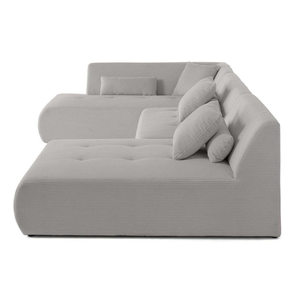 LISA DESIGN Onyx - canapé panoramique modulable d'angle gauche 7 places - en velours côtelé