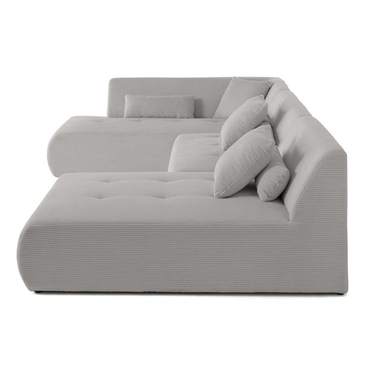 LISA DESIGN Onyx - canapé panoramique modulable d'angle gauche 7 places - en velours côtelé