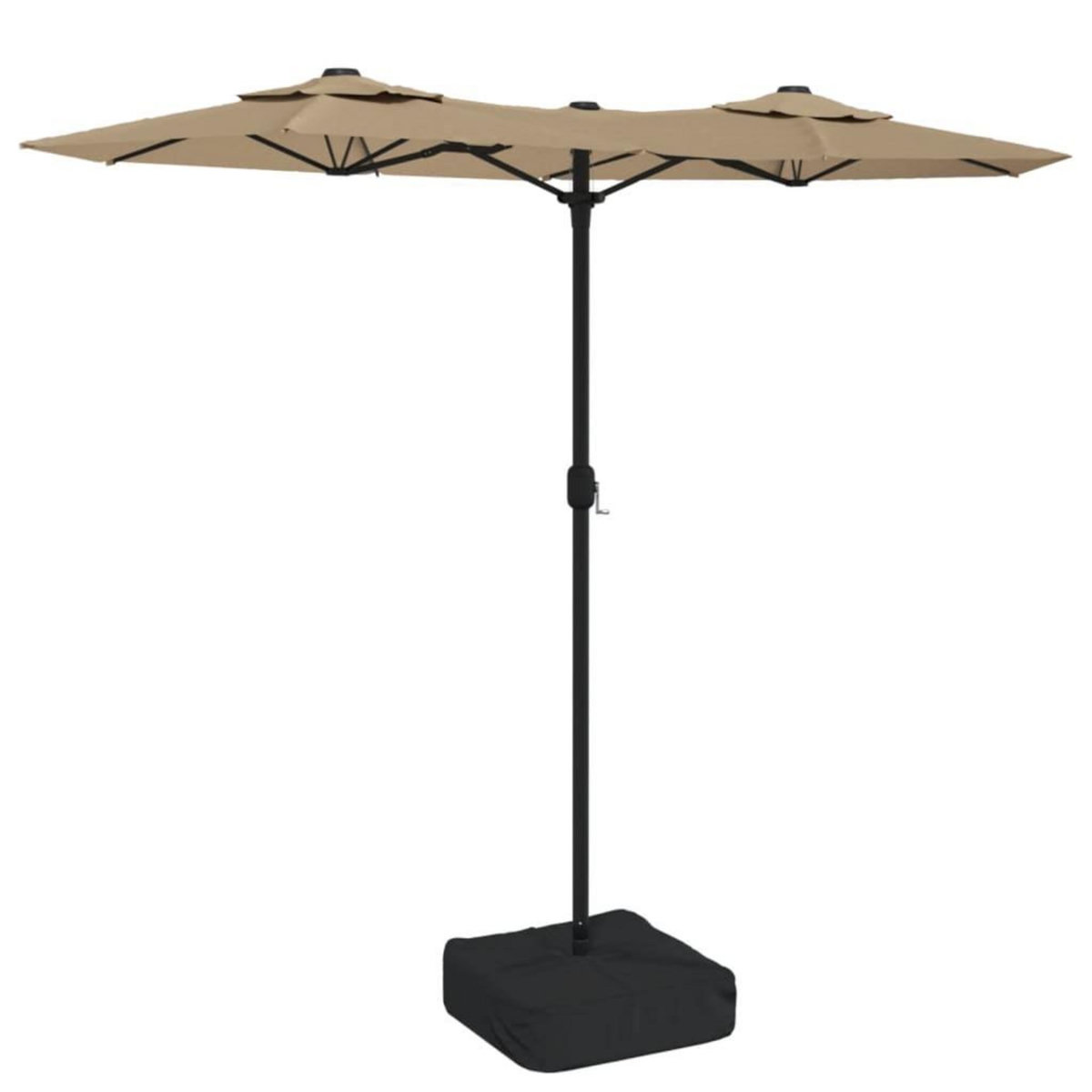VIDAXL Parasol de jardin a double tete taupe 316x240 cm