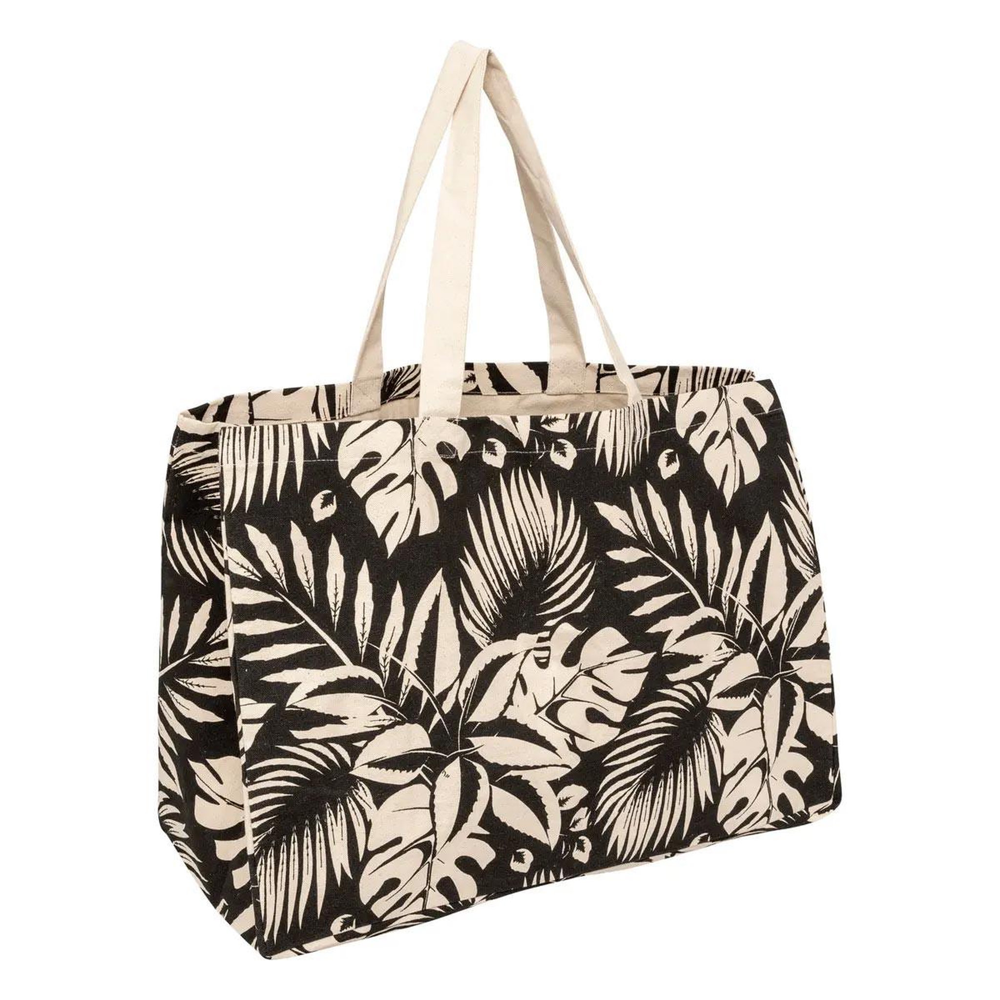 FIVE Sac de shopping en coton  jungle  50cm beige