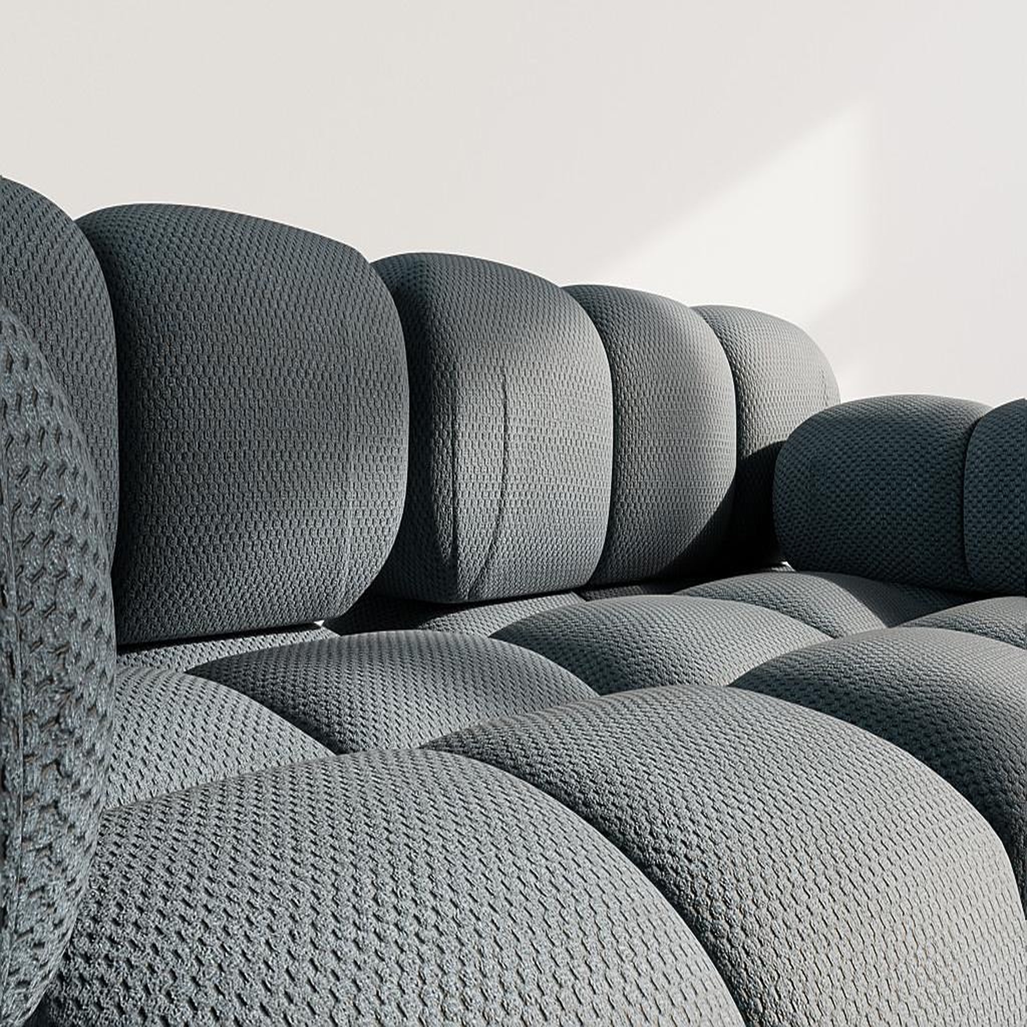 Voir la diapositive 4 : LISA DESIGN Ruby - canapé droit modulable 2 places en velours texturé