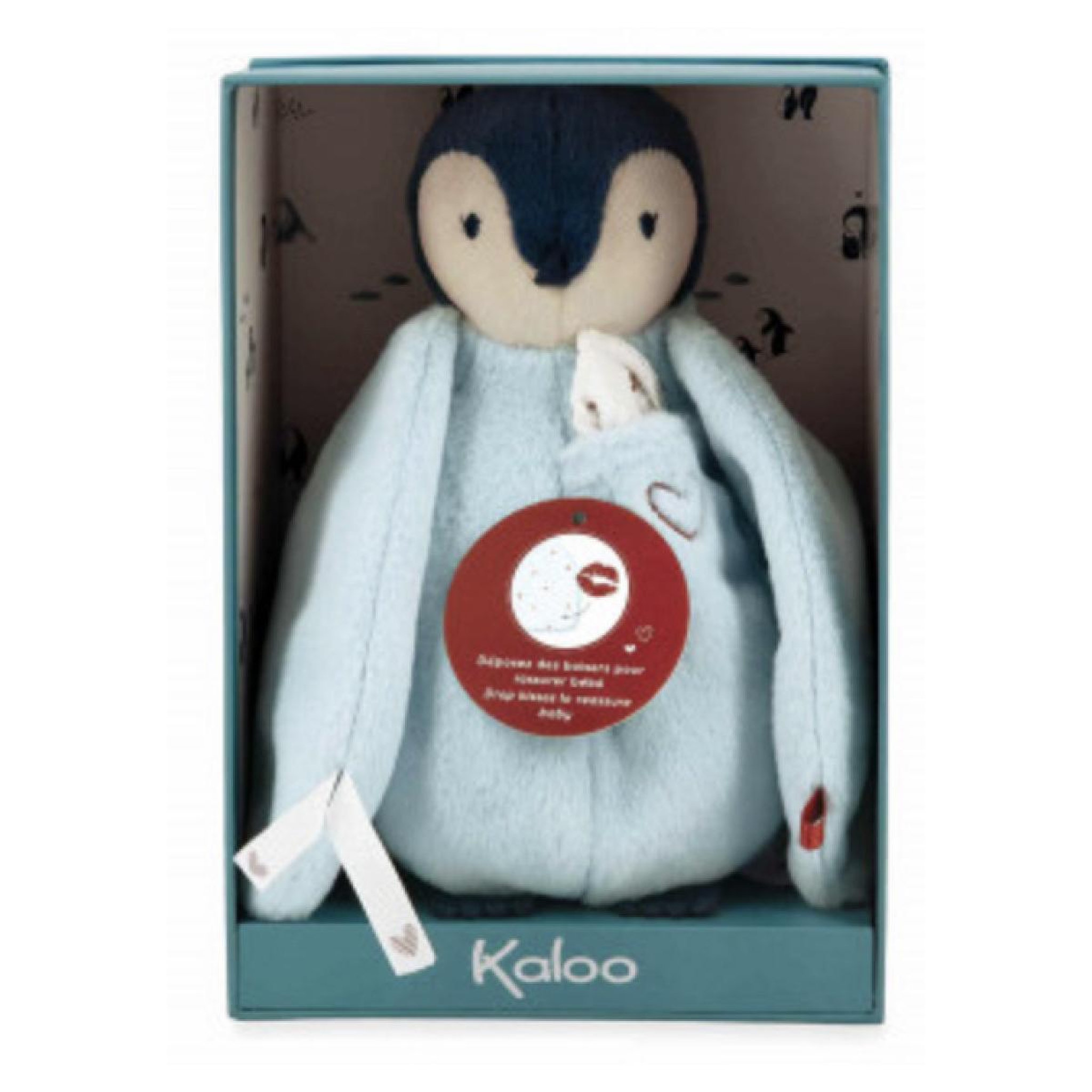 Voir la diapositive 2 : Kaloo Peluche a bisous manchot - bleu