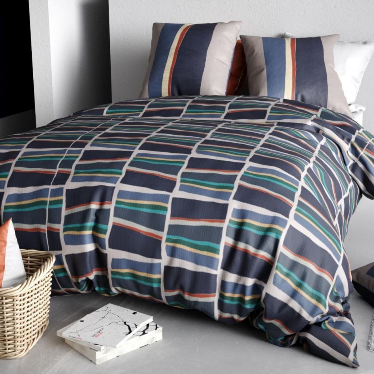 ATELIER DU COTON Housse de couette 240x220 ARTY + 2 taies coton 57 fils