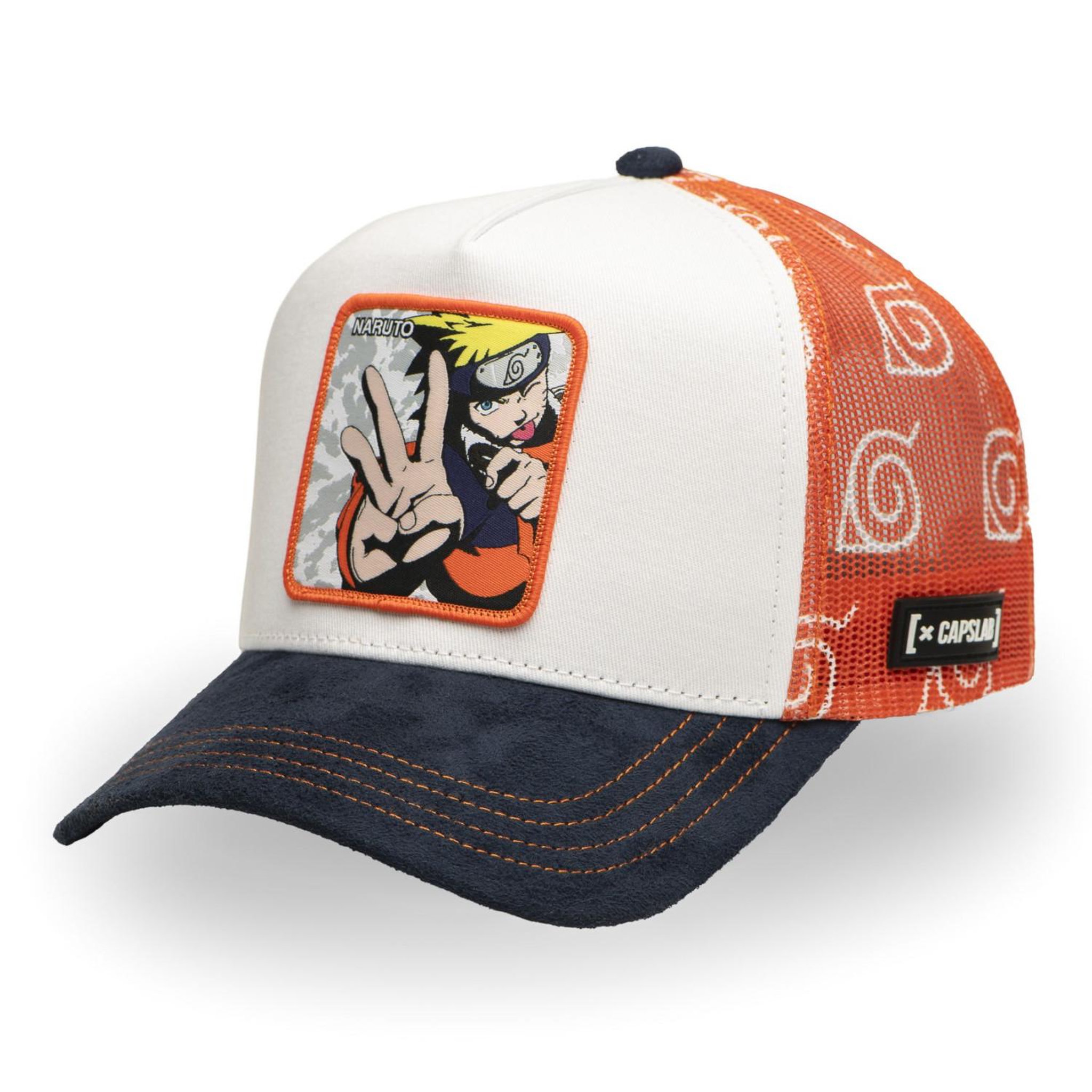 Voir la diapositive 1 : CAPSLAB Casquette trucker avec filet mix sergé/suédine/mesh naruto uzumaki