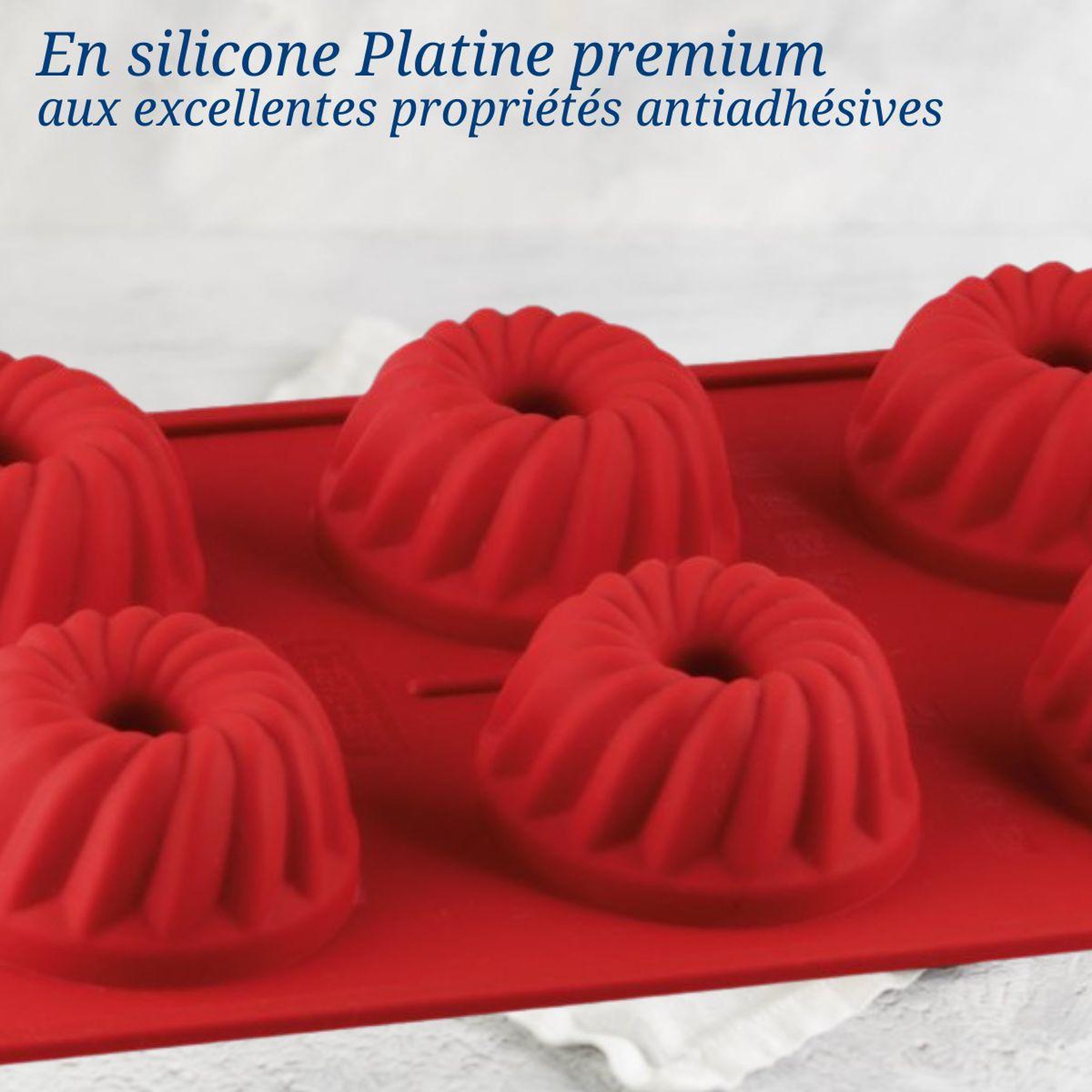 Voir la diapositive 5 : DR.OETKER Moule à kougelhofs 6 empreintes 30 cm dr.oetker flexxibel love