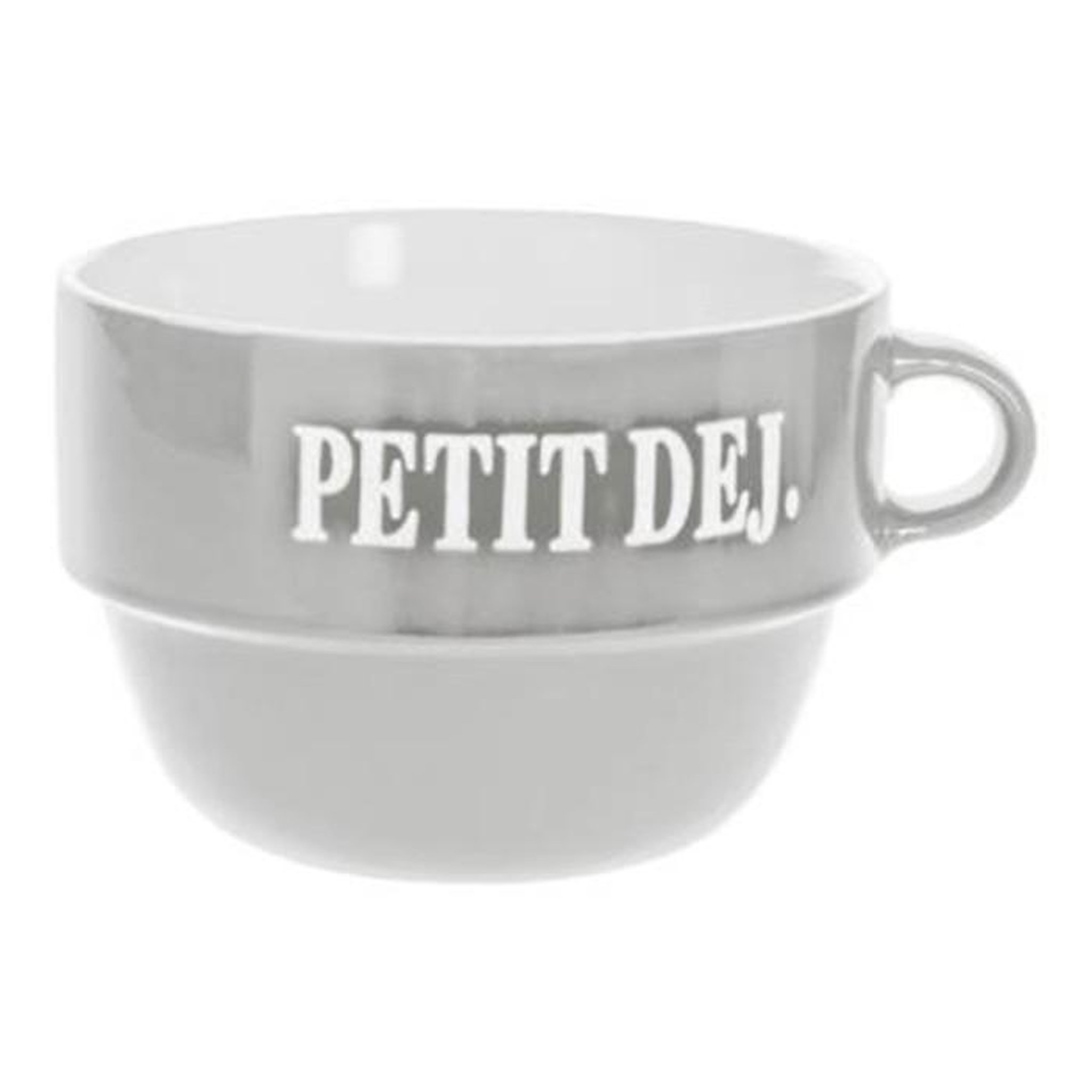 Voir la diapositive 2 : SECRET DE GOURMET Lot de 6 tasses en faïence  coloroma  62cl gris