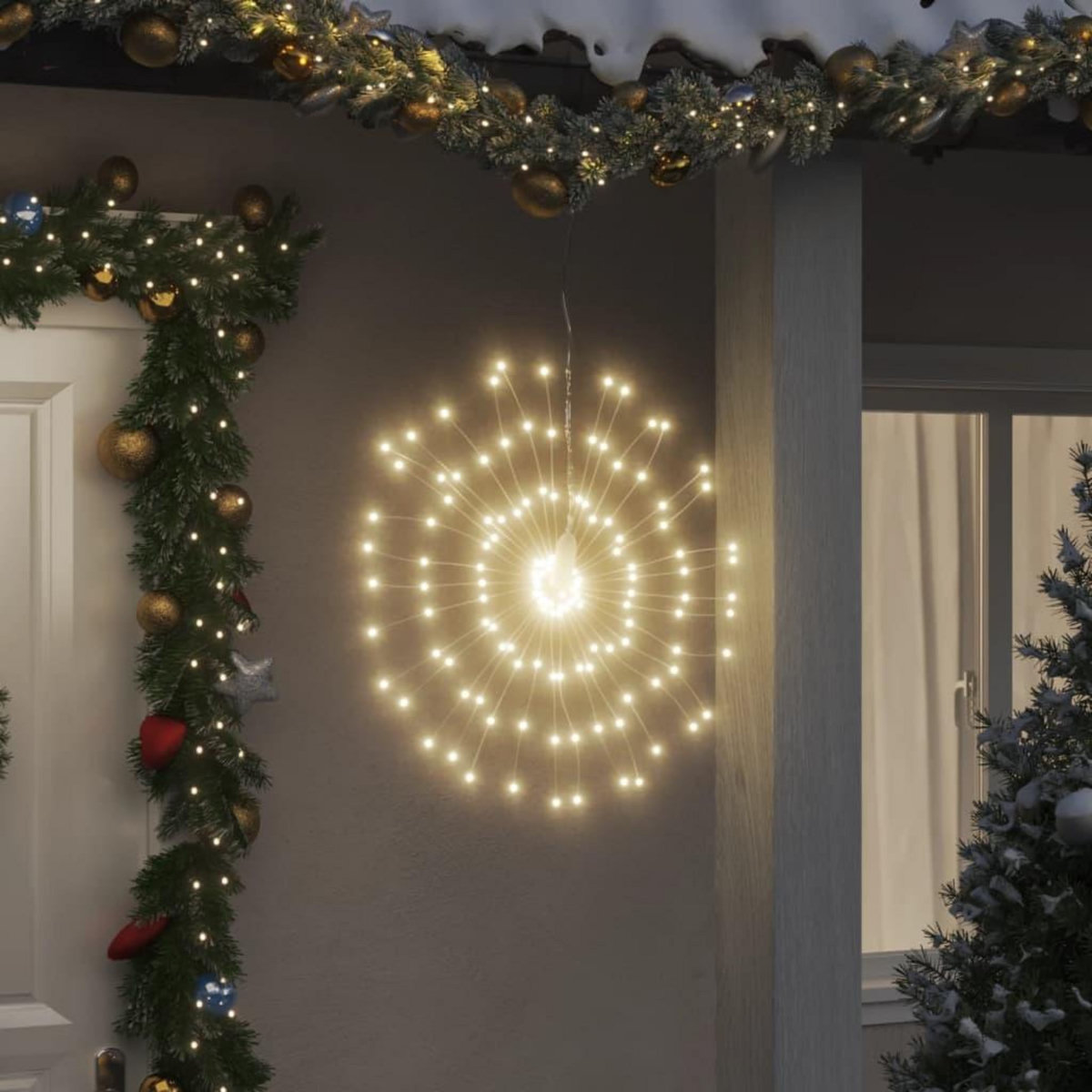 VIDAXL Etoile rayonnante de Noël 140 LED blanc chaud 17 cm