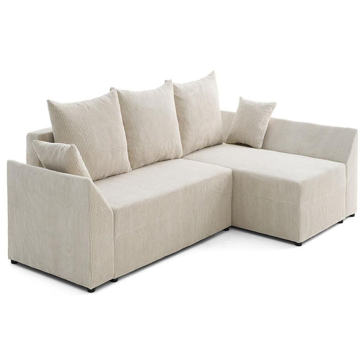 BEST MOBILIER Mike - canapé d'angle réversible - 4 places - convertible avec coffre - en velours côtelé