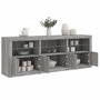 Voir la diapositive 1 : VIDAXL Buffet avec lumieres LED sonoma gris 181,5x37x67 cm
