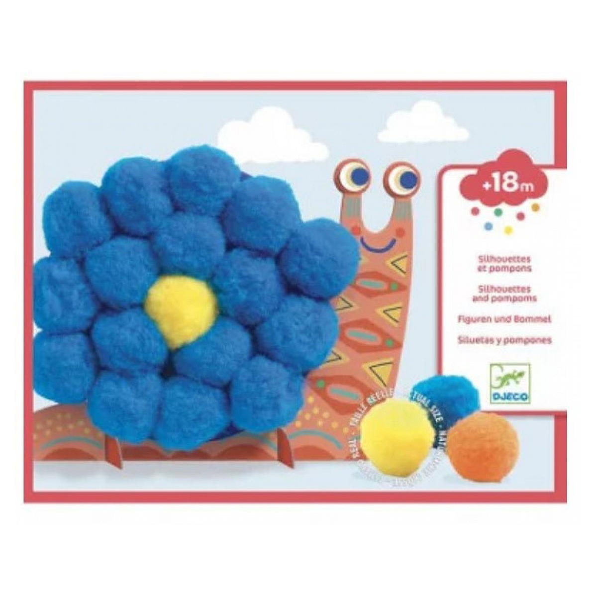 Djeco Collages pompom Animaux  tout doux
