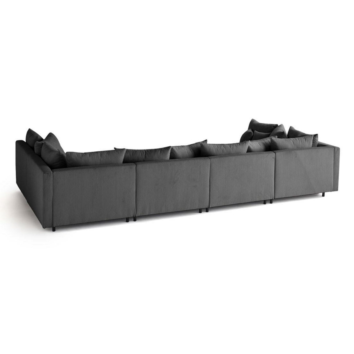 LISA DESIGN Edinburg - canapé modulable panoramique 6 places - en velours côtelé