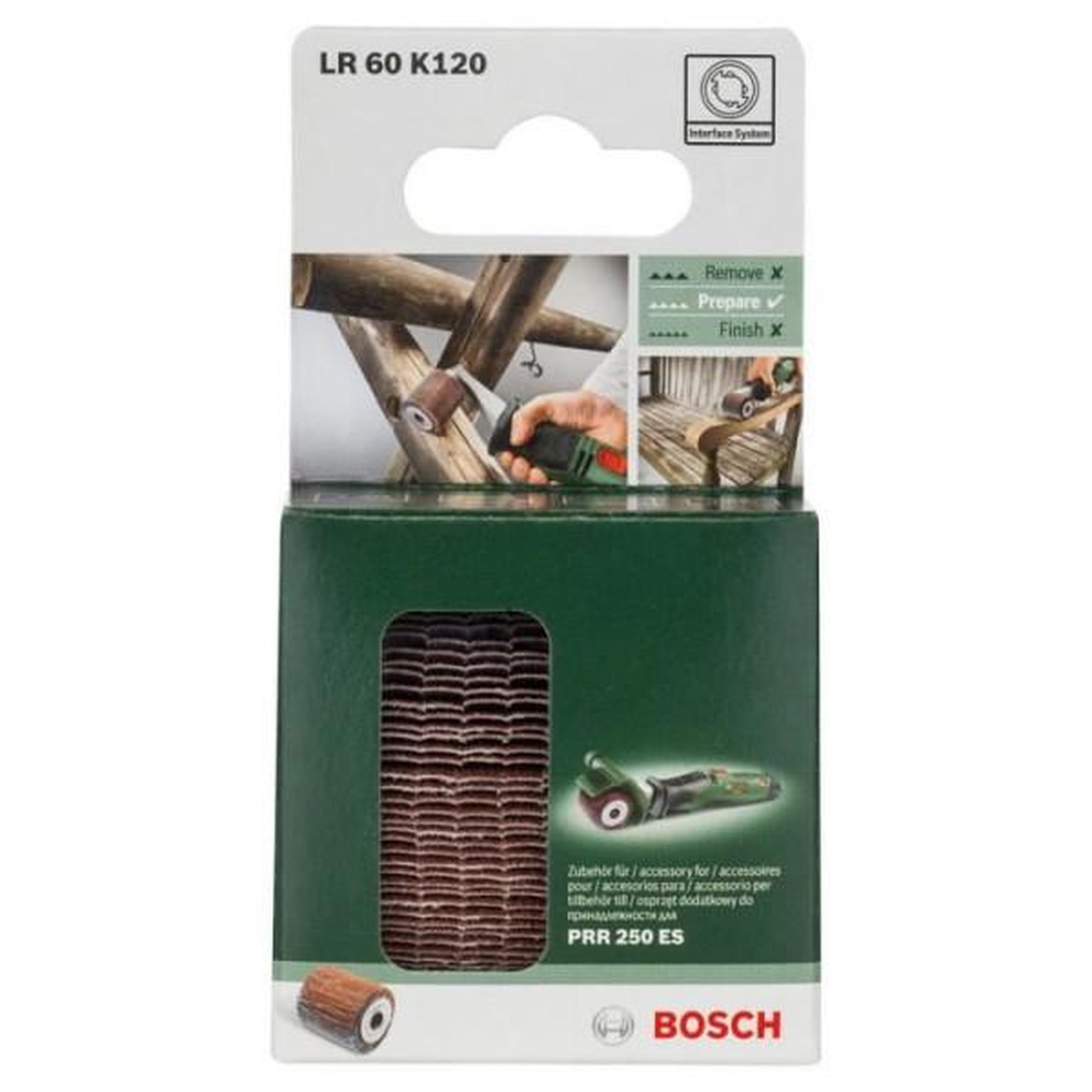 Voir la diapositive 2 : BOSCH Rouleau a lamelles bosch - prr 60mm g120 - accessoire pour texoro - bois, métal et matiere synthétique