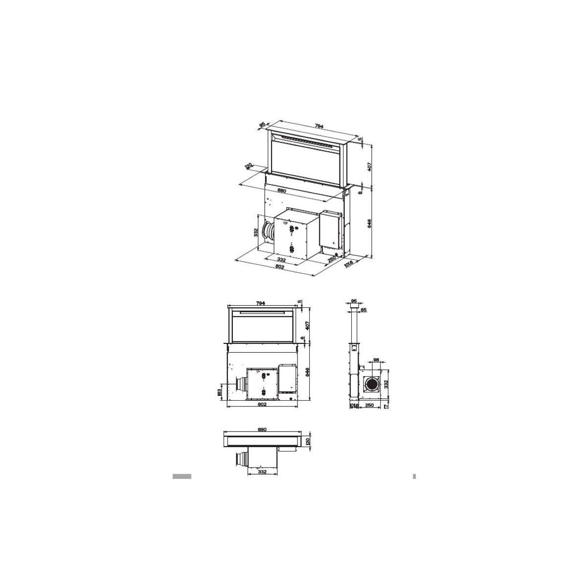 ROBLIN Hotte plan de travail ZELIE 900 VERRE NOIR
