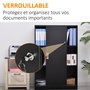 Voir la diapositive 6 : HOMCOM Armoire de bureau 2 portes coulissantes verrouillables dim. 80L x 40l x 120H cm 2 étagères panneaux particules noir