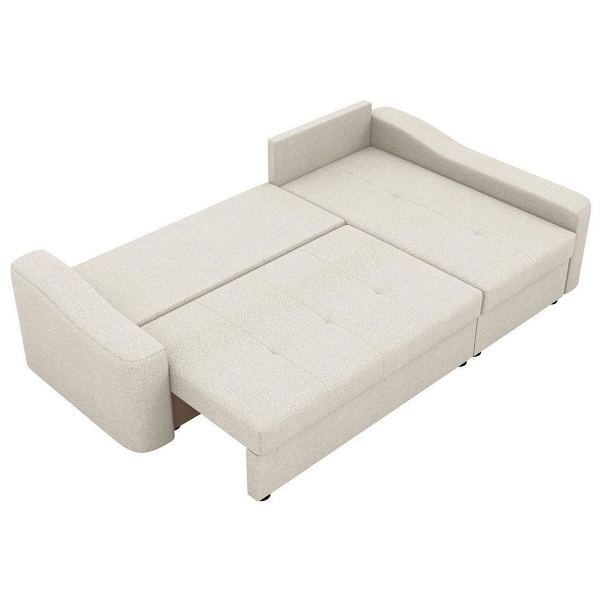 BEST MOBILIER Claudia - canapé d'angle droit 4 places convertible avec coffre en tissu texturé