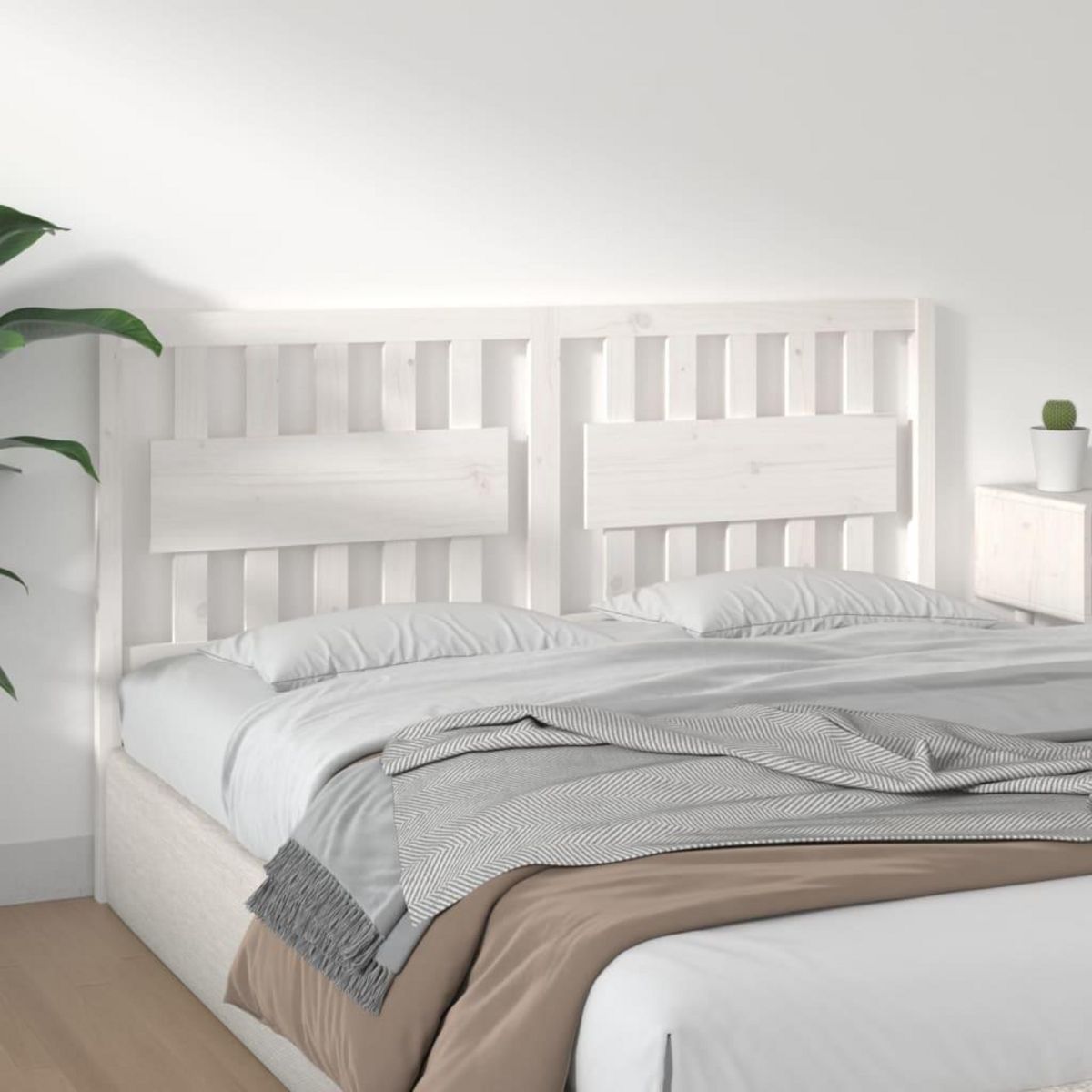 VIDAXL Tete de lit Blanc 165,5x4x100 cm Bois massif de pin