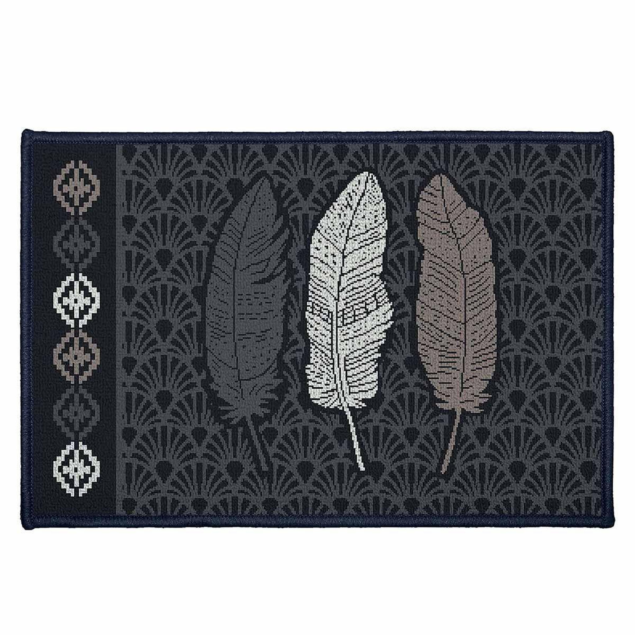 Voir la diapositive 1 : Douceur d'Intérieur Tapis déco rectangle  eternity  40x60cm noir