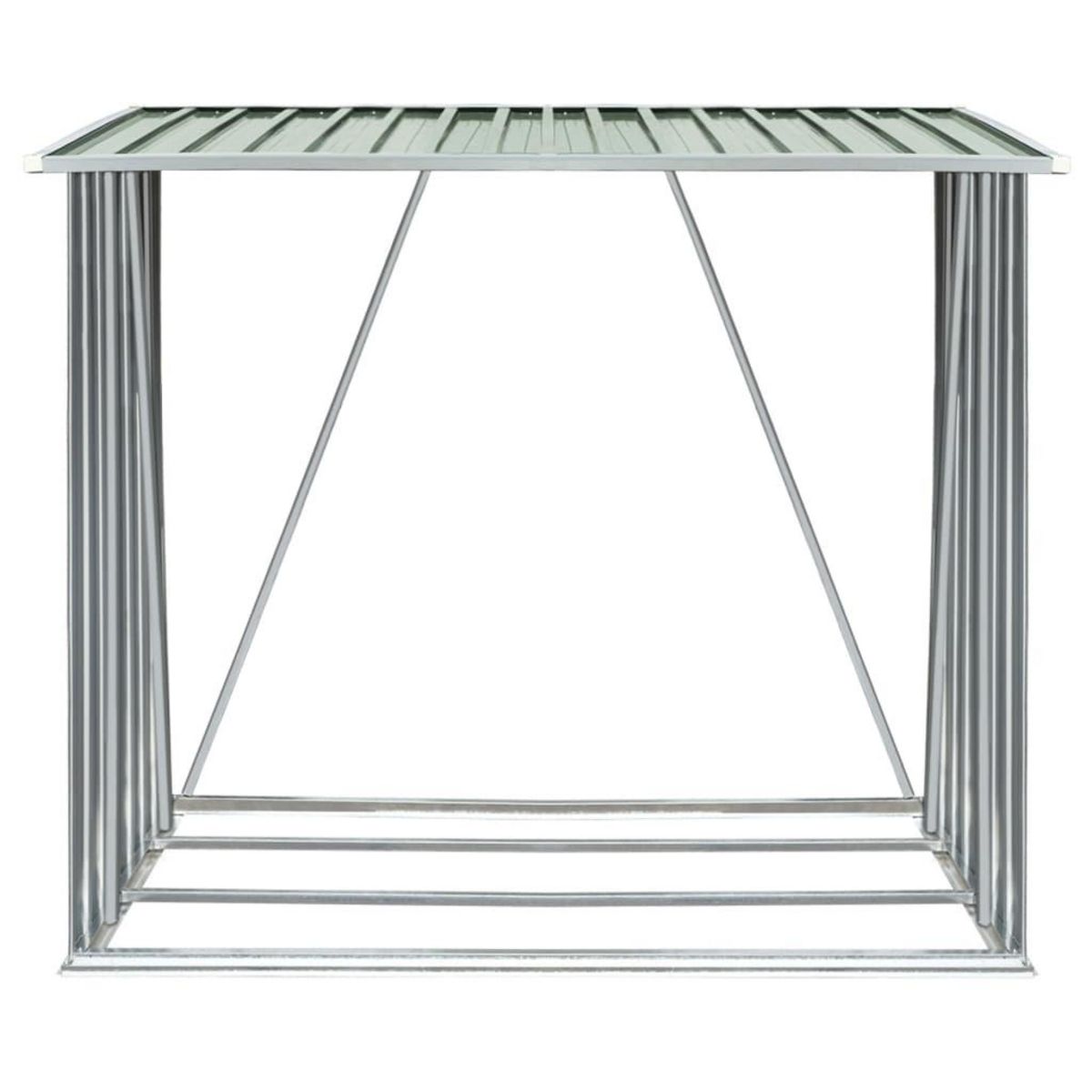 VIDAXL Abri de stockage de bois Acier galvanise 163x83x154 cm Vert