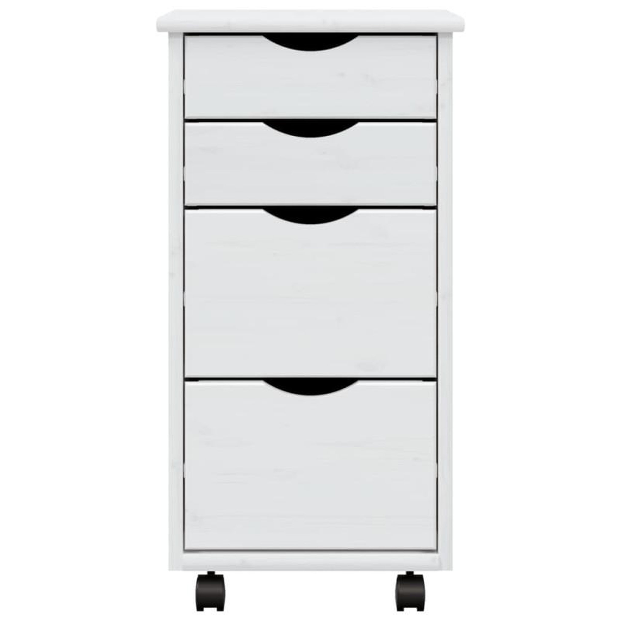 Voir la diapositive 4 : VIDAXL Armoire roulante avec tiroirs MOSS blanc bois de pin solide