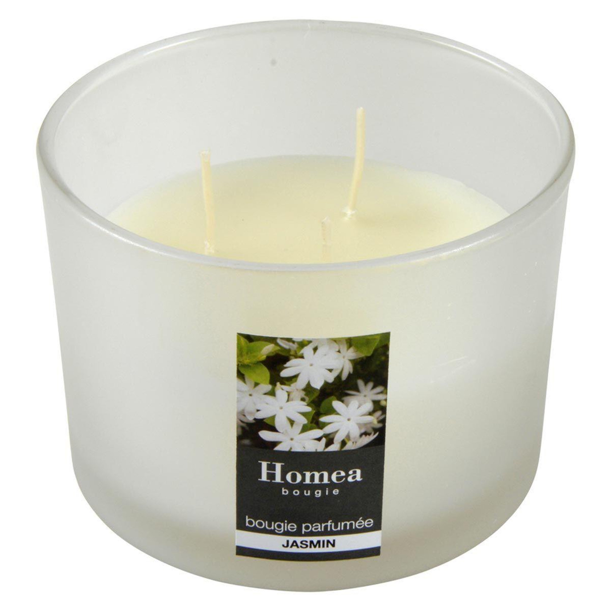 HOMEA Bougie Verrine Parfumée  Essentiel  11cm Jasmin