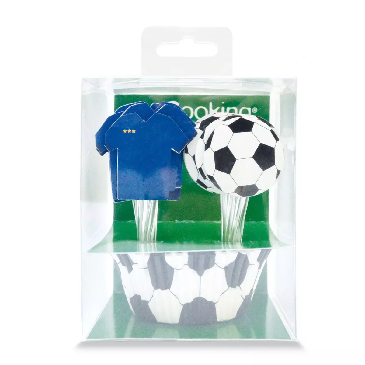 SCRAPCOOKING 24 caissettes et 24 cake toppers Football
