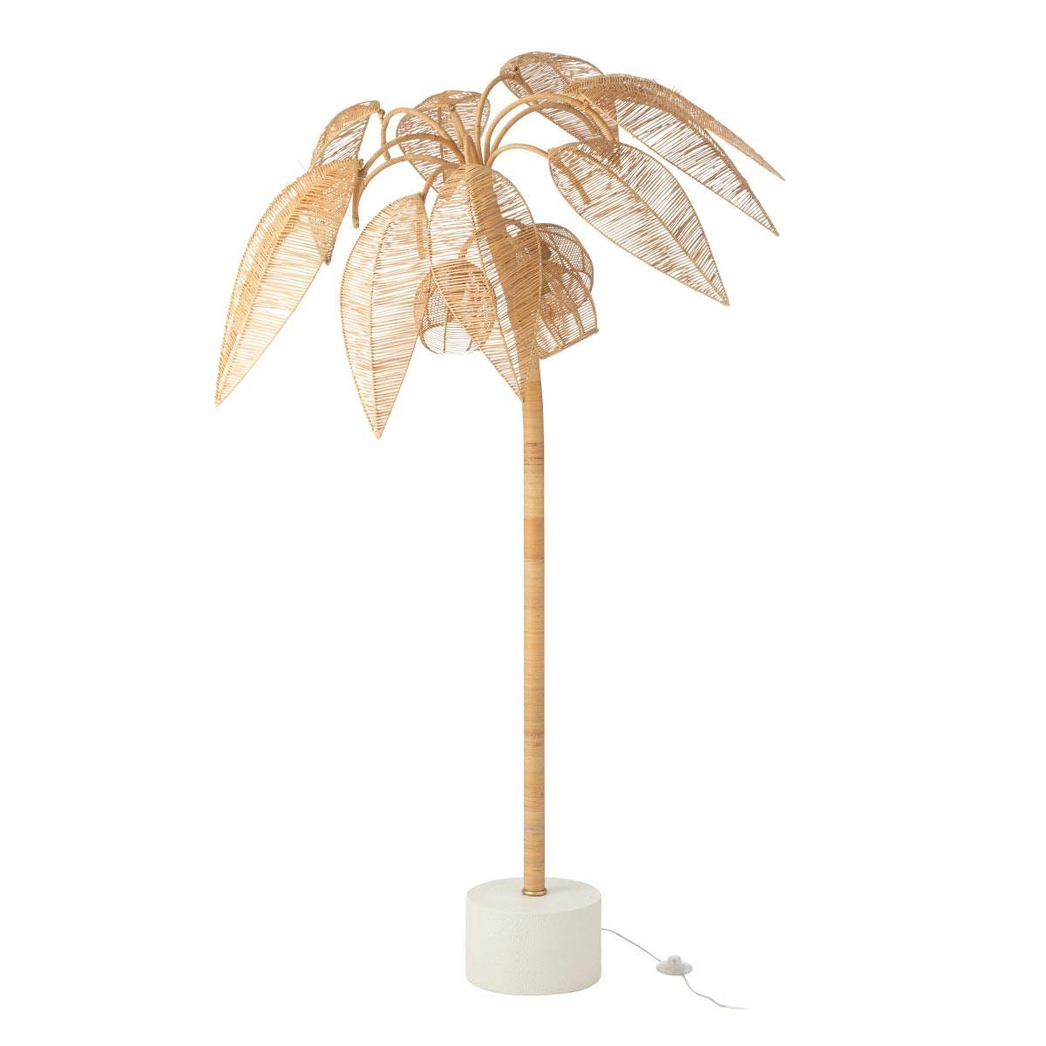 J-LINE Lampadaire cocotier en rotin  canne à sucre  150cm naturel