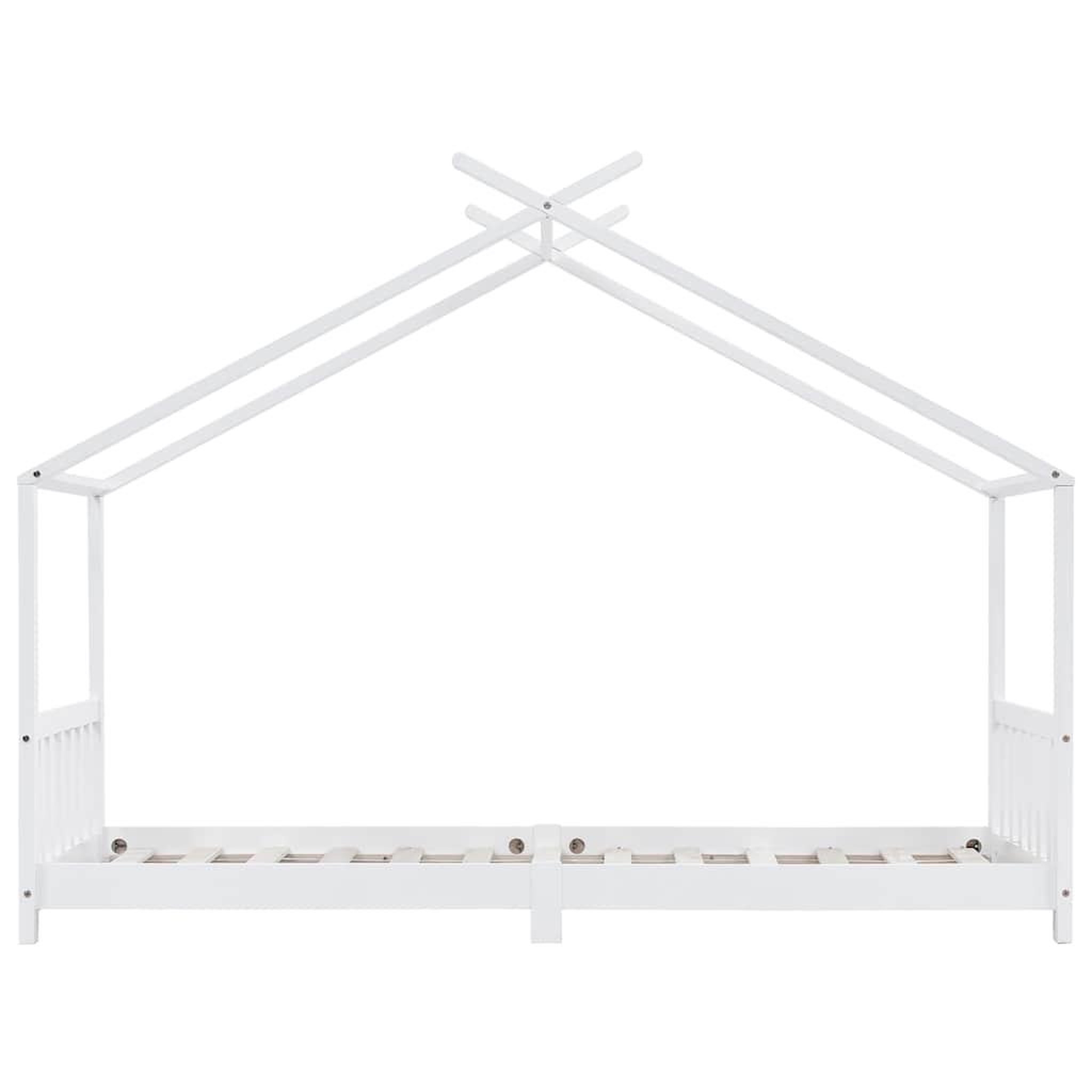 Voir la diapositive 4 : VIDAXL Cadre de lit d'enfant Blanc Bois de pin massif 90 x 200 cm