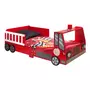 Vipack Lit 70x140 Camion pompier sommier inclus et Armoire 1 porte pompe à essence Car Beds - Rouge