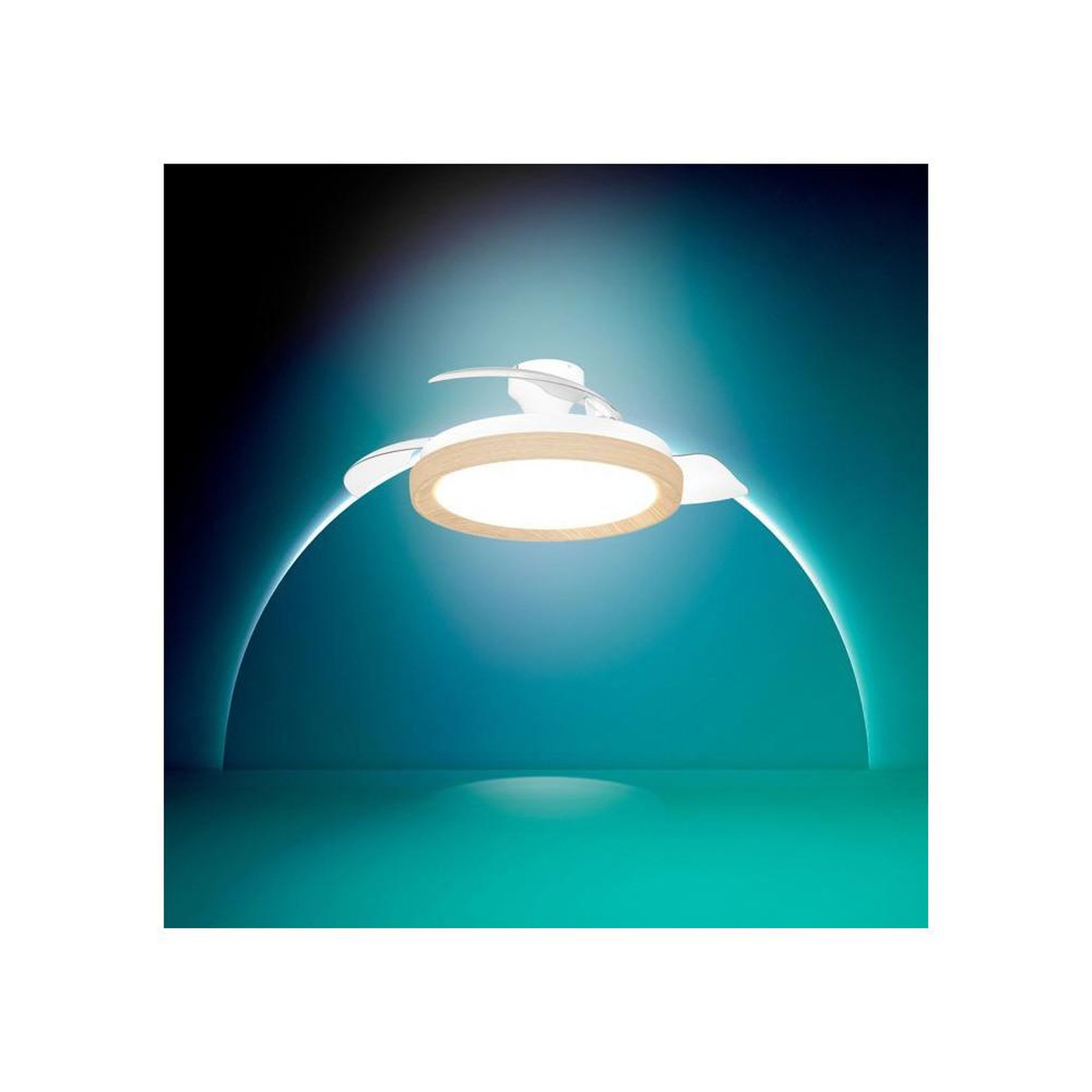 Voir la diapositive 2 : Philips Ventilateur de plafond - Philips - Bliss - Pales rétractables - Diametre 106 cm -Bois - LED intégrée + télécommande