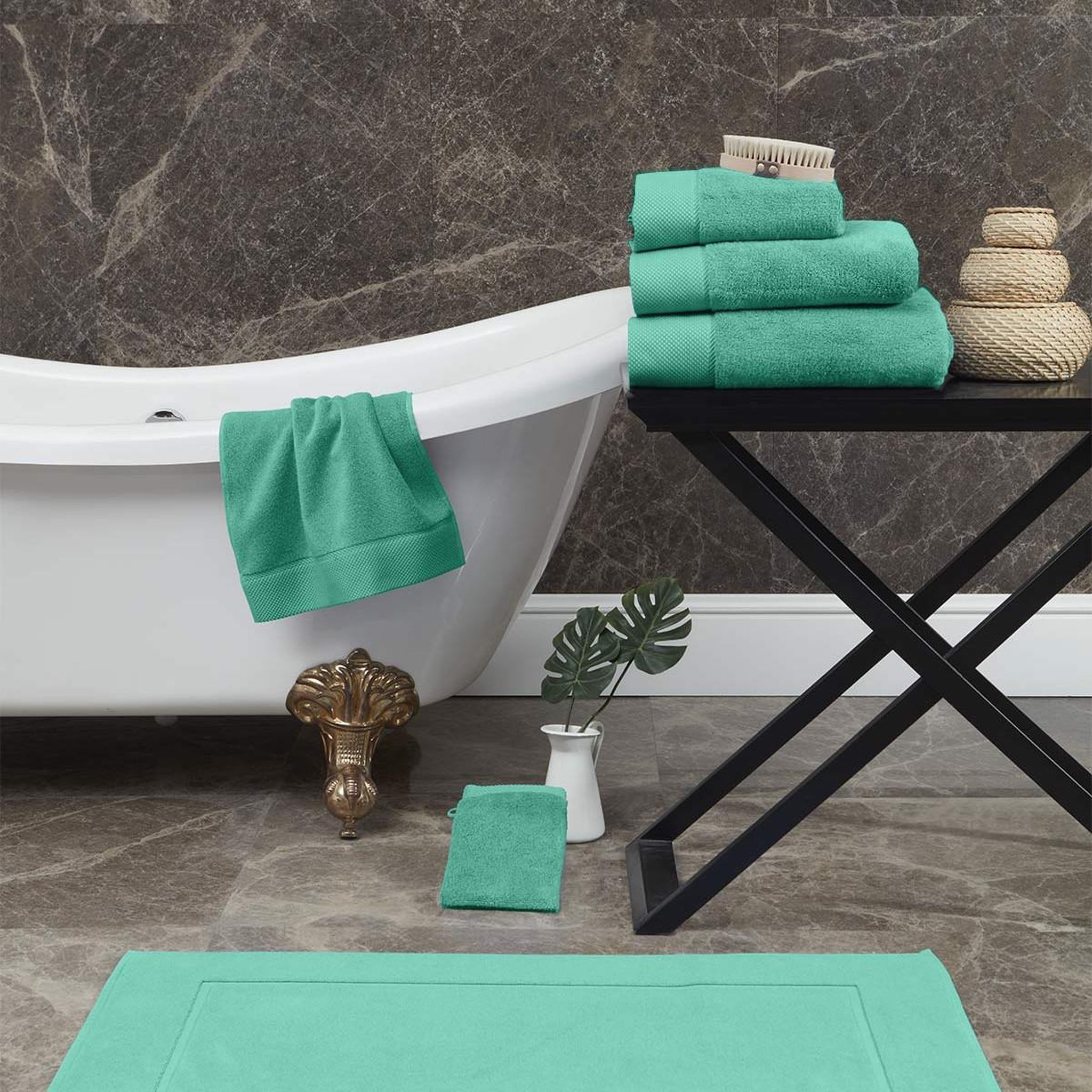 Voir la diapositive 4 : Sensei Maison Serviette de toilette Zéro Twist 560 g/m² SENSOFT - 50x100 cm