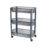 FORNORD Desserte à roulettes en plastique 3 niveaux