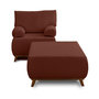 Voir la diapositive 1 : BEST MOBILIER Cristal - fauteuil - convertible avec coffre et grand pouf - en velours côtelé