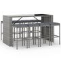 Voir la diapositive 2 : VIDAXL Ensemble de bar de jardin 9 pcs avec coussins gris poly rotin