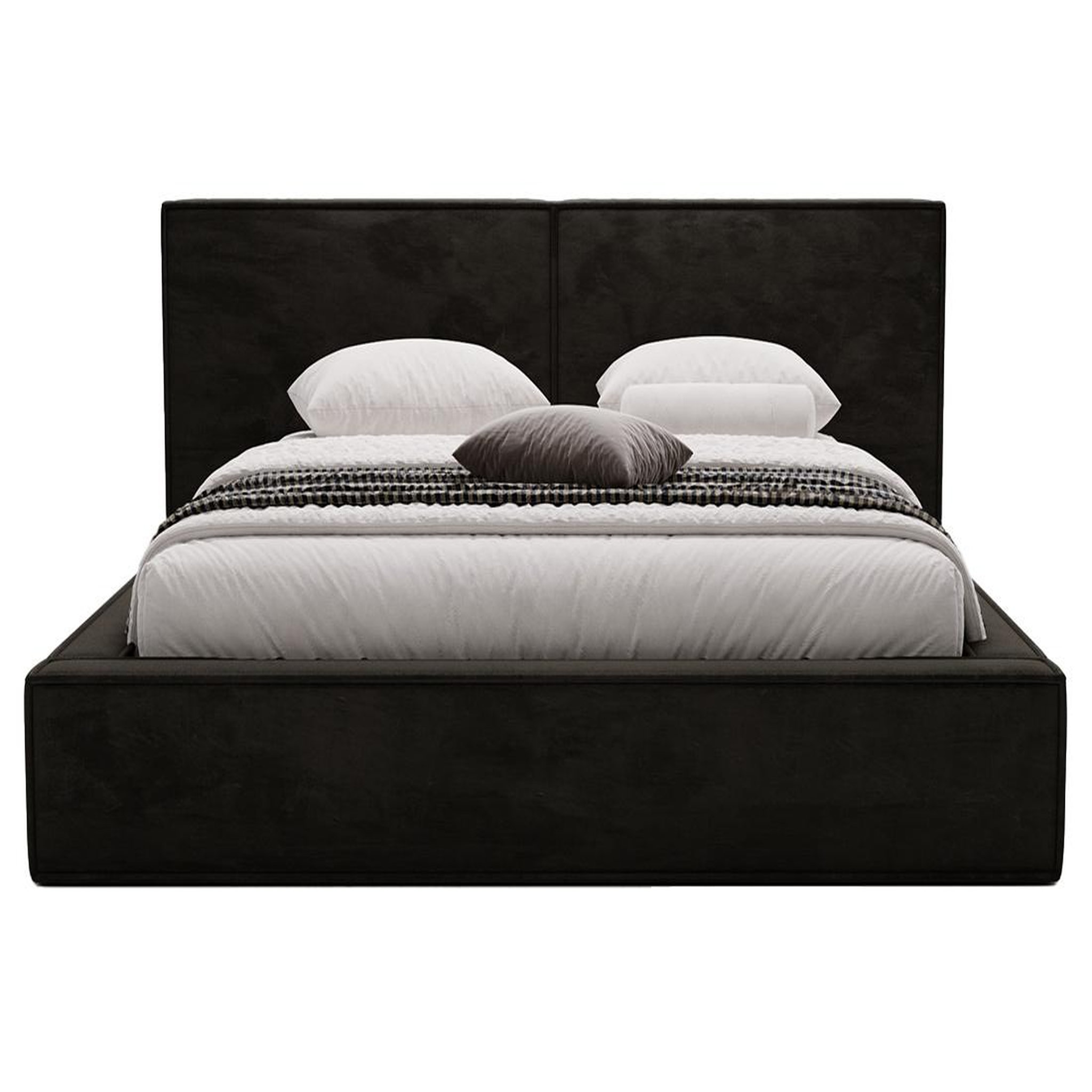 BEST MOBILIER Eros - lit coffre - 140x200 cm - sommier inclus - en velours. Coloris disponibles : Beige, Noir, Gris