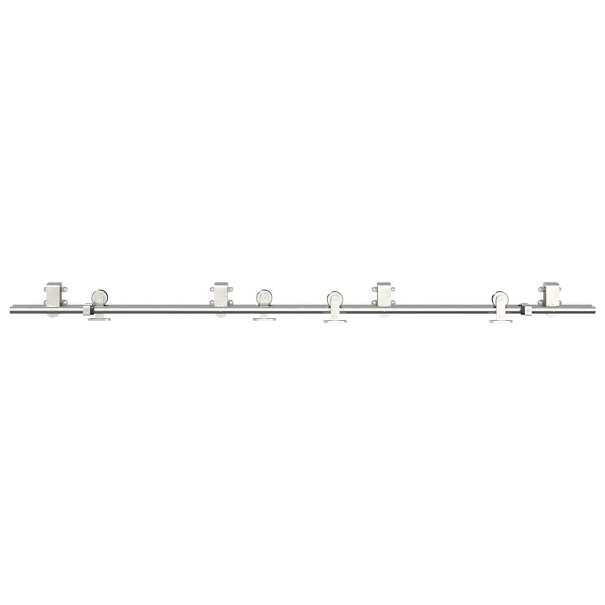 Voir la diapositive 5 : VIDAXL Kit fixation porte coulissante 200 cm Acier inoxydable Argente