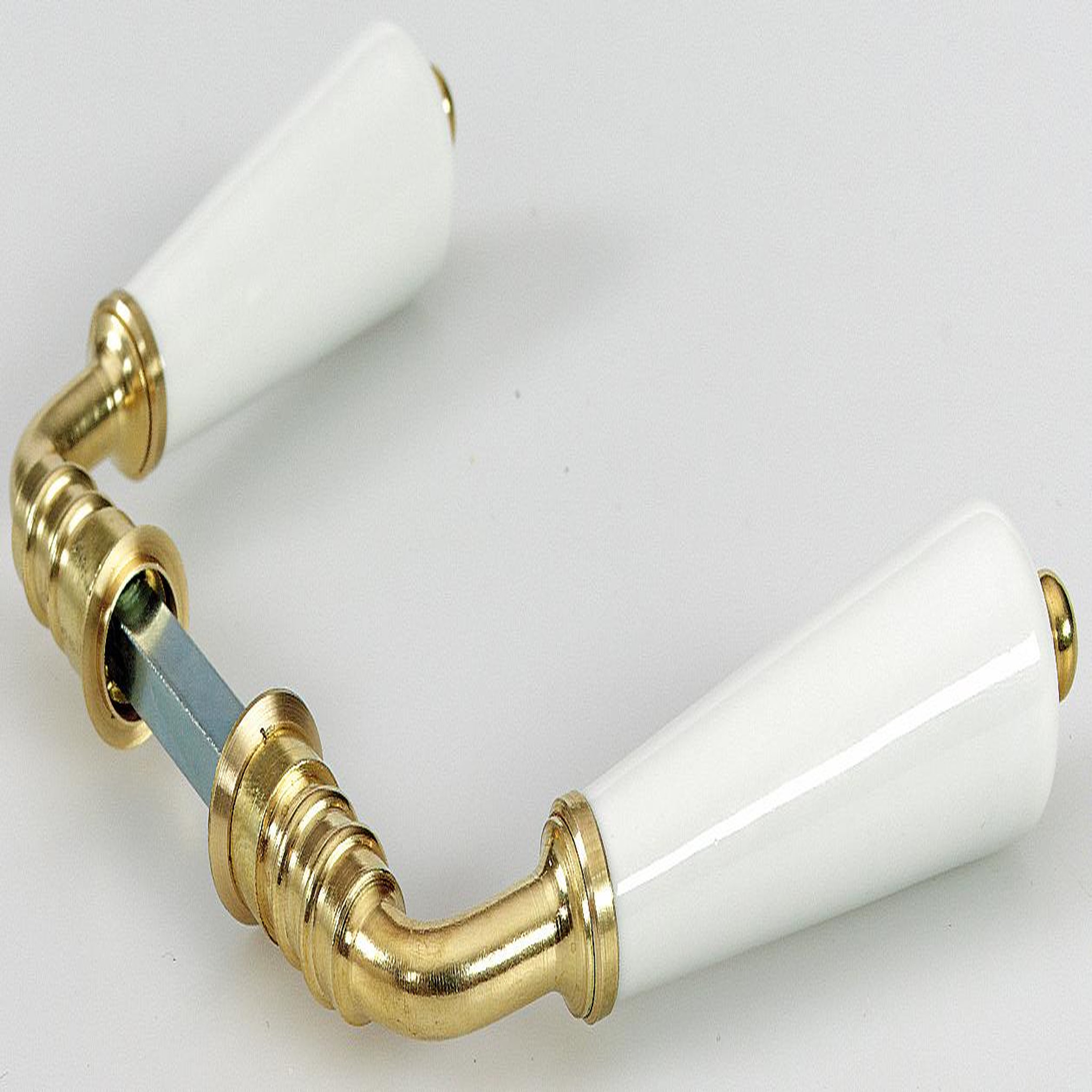 CENTRALE BRICO Lot de 2 béquilles porcelaine de limoges laitonné, L.110 x l.3 x H.3 cm